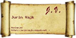 Jurin Vajk névjegykártya